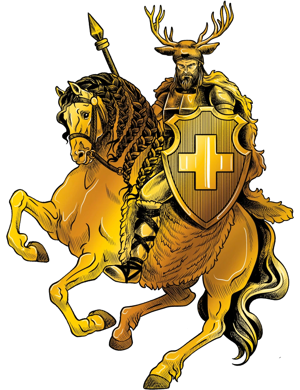golden virtus divico on a horse